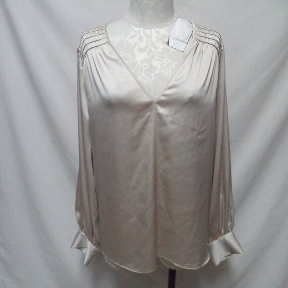 White House Black Market Tops - White House Black Market WHBM Satin cream top blouse NEW NWT Size Sz X-Large XL